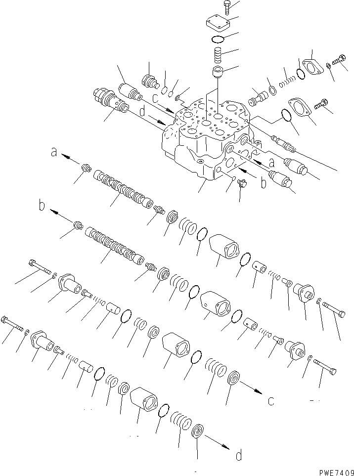 Wheel Loaders Komatsu / WA600-3 S/N 50001-UP(wa600-6c) / CONTROL VALVE (2-SPOOL) (1/3)(450340 : Y1662-01A0)