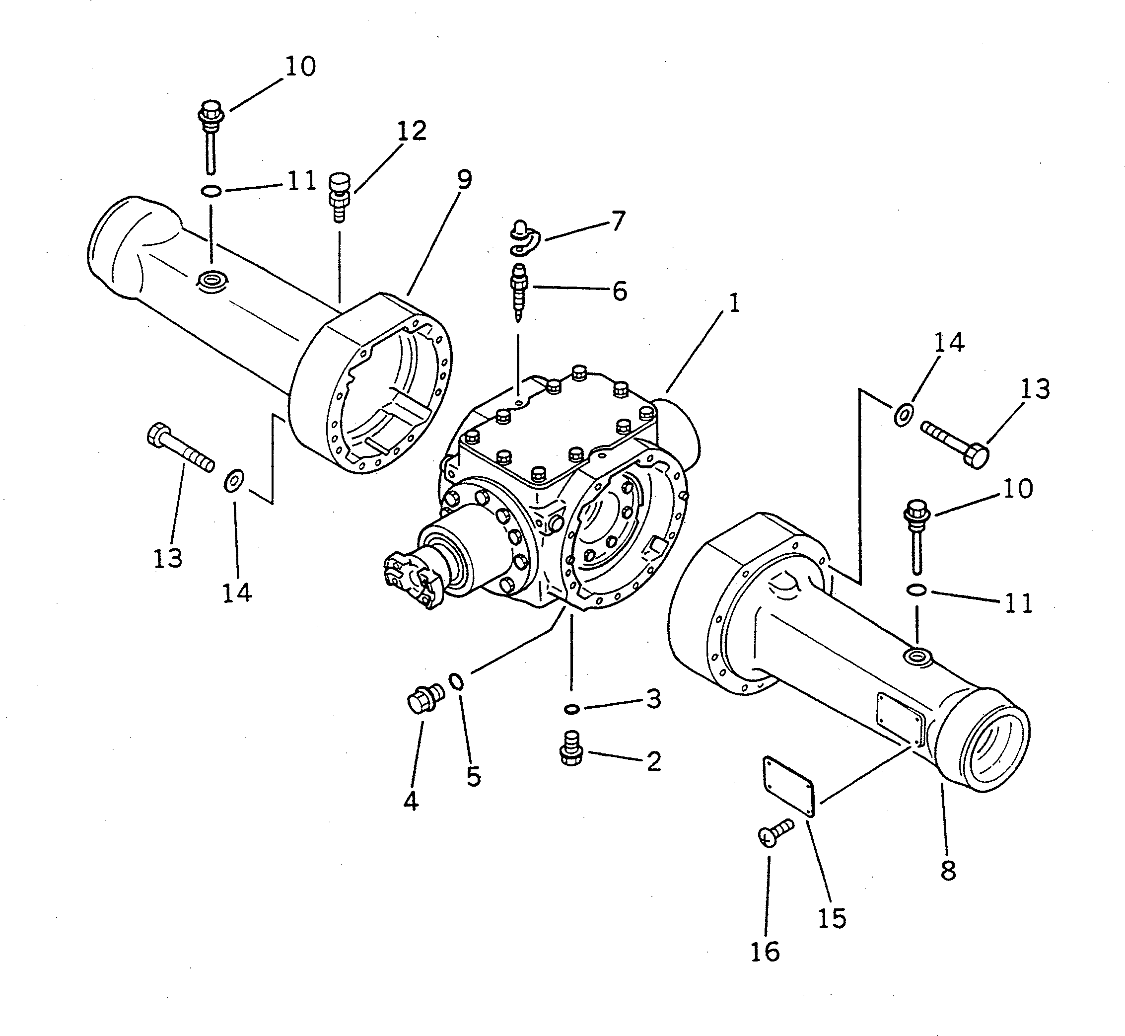 Wheel Loaders Komatsu / WA70-1 S/N 10001-UP(wa70-1c) / REAR AXLE HOUSING(#12001-)(090100 : 3201A)