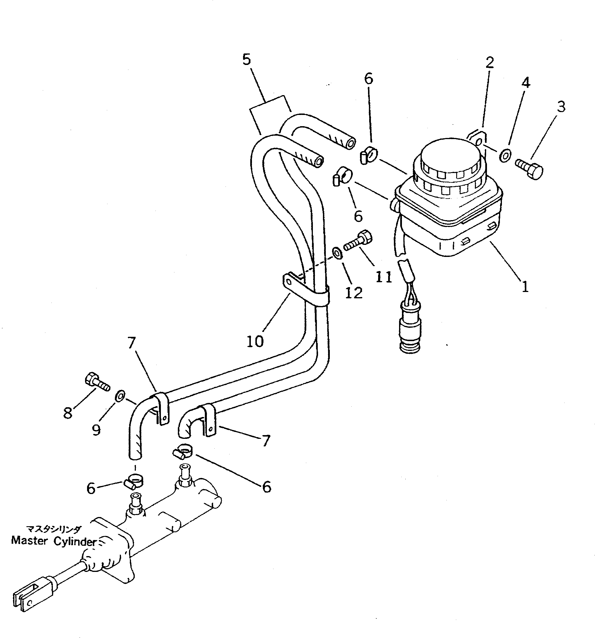 Wheel Loaders Komatsu / WA70-1 S/N 10001-UP(wa70-1c) / BRAKE OIL PIPING (1/3) (BRAKE OIL TANK TO MASTER CYLINDER)(#10001-11999)(090230 : 3621)