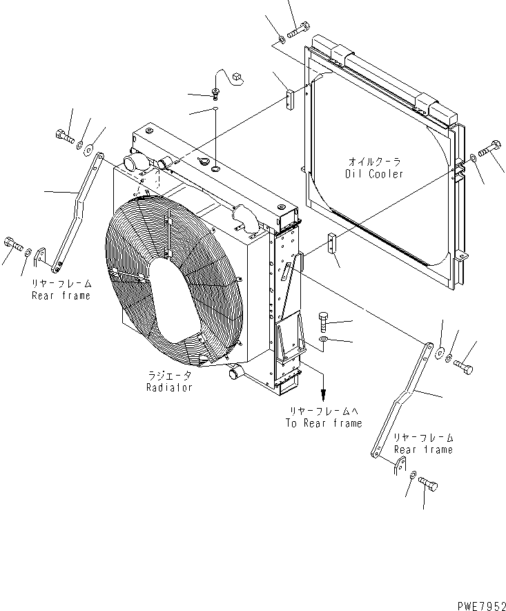 Wheel Loaders Komatsu / WA700-3 S/N 50001-UP(wa700-3c) / RADIATOR (MOUNTING PARTS AND WATER LEVEL SENSOR)(#50001-51074)(060080 : C0110-03A0)