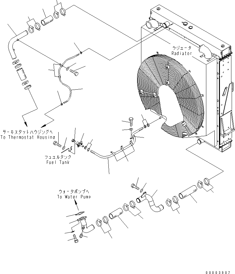 Wheel Loaders Komatsu / WA700-3 S/N 50001-UP(wa700-3c) / COOLING LINE (RADIATOR PIPING)(#51001-51074)(060200 : C0120-01A0A)
