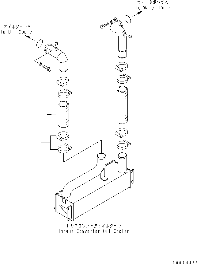 Wheel Loaders Komatsu / WA700-3 S/N 50001-UP(wa700-3c) / COOLING LINE (TORQUE CONVERTER COOLER PIPING)(#51075-)(060240 : C0120-02B0)