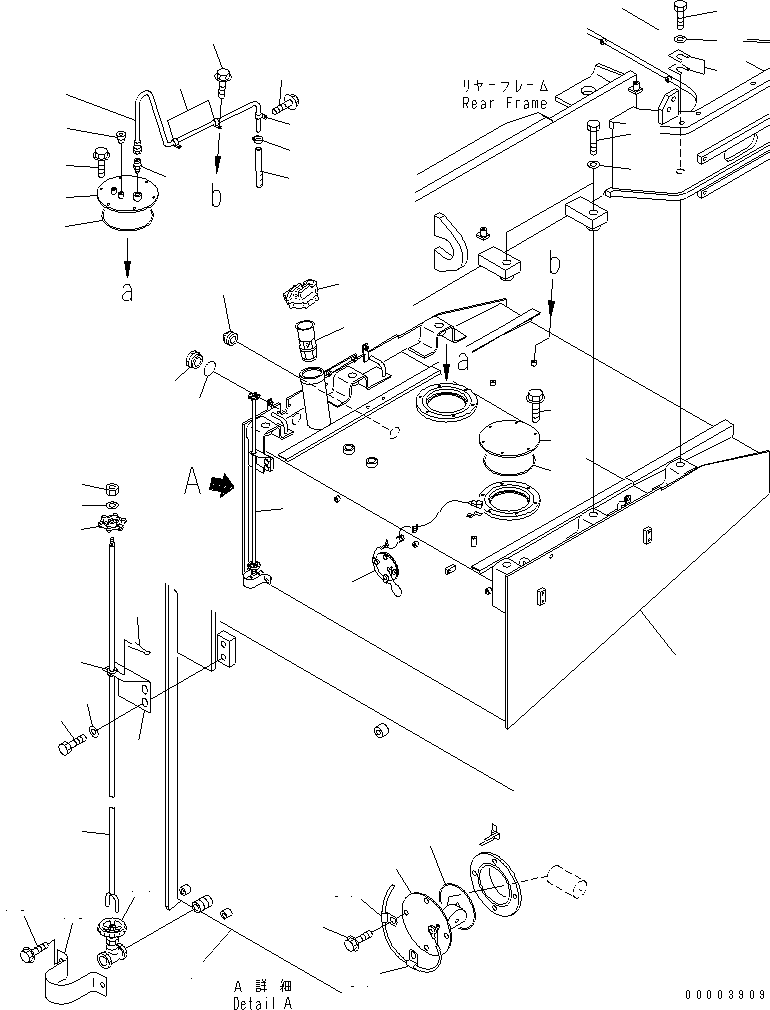 Wheel Loaders Komatsu / WA700-3 S/N 50001-UP(wa700-3c) / FUEL TANK (WITH WATER SEPARATOR) (EXCEPT JAPAN)(#51001-51074)(090050 : D0100-01A2A)