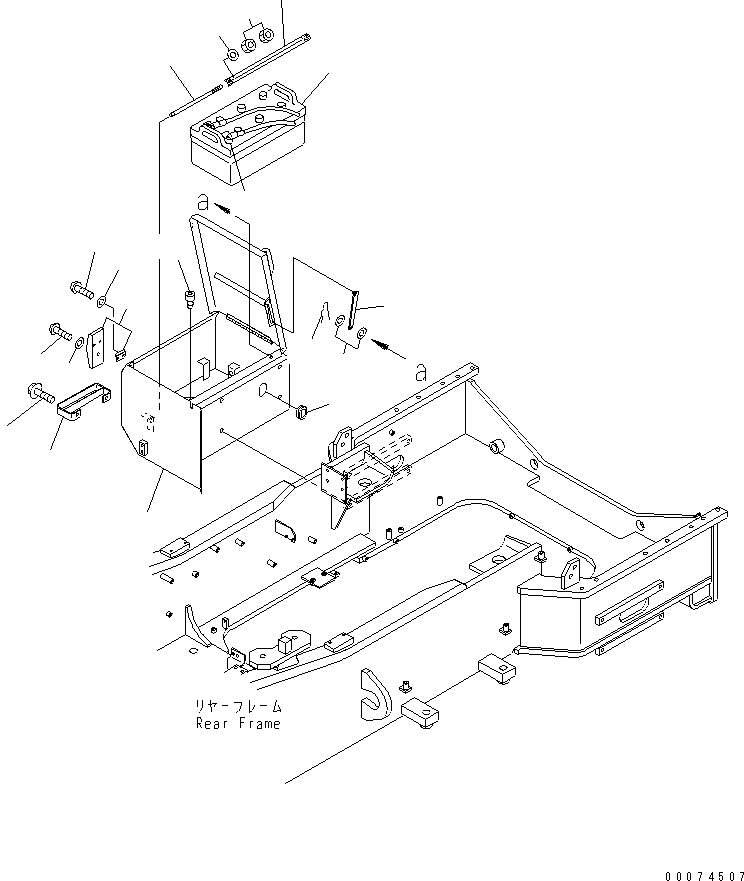 Wheel Loaders Komatsu / WA700-3 S/N 50001-UP(wa700-3c) / BATTERY BOX (R.H.)(#51075-)(120030 : E0102-01B0)