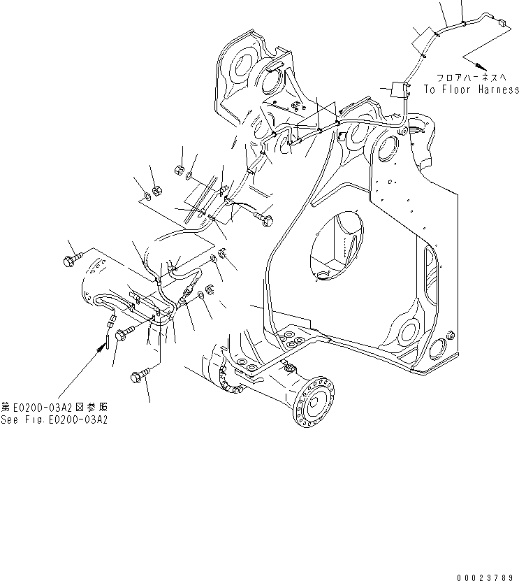 Wheel Loaders Komatsu / WA700-3 S/N 50001-UP(wa700-3c) / FRONT HARNESS (FRONT HARNESS) (WITH VHMS)(#51001-)(120100 : E0200-04A2)