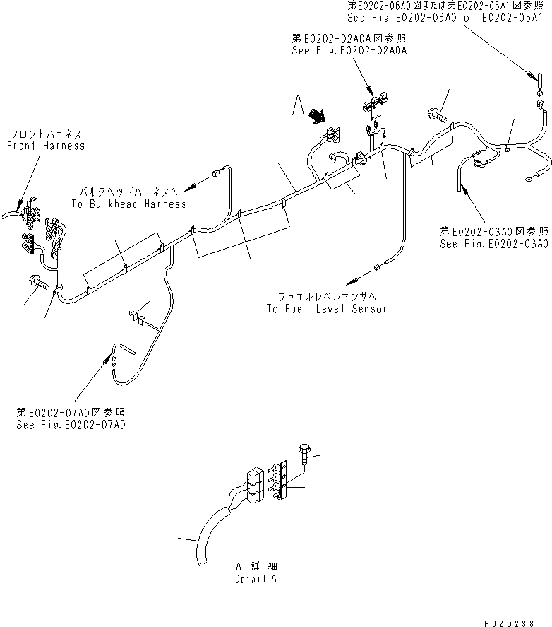 Wheel Loaders Komatsu / WA700-3 S/N 50001-UP(wa700-3c) / REAR HARNESS (REAR FRAME LINE)(#51001-51074)(120130 : E0202-01A0A)