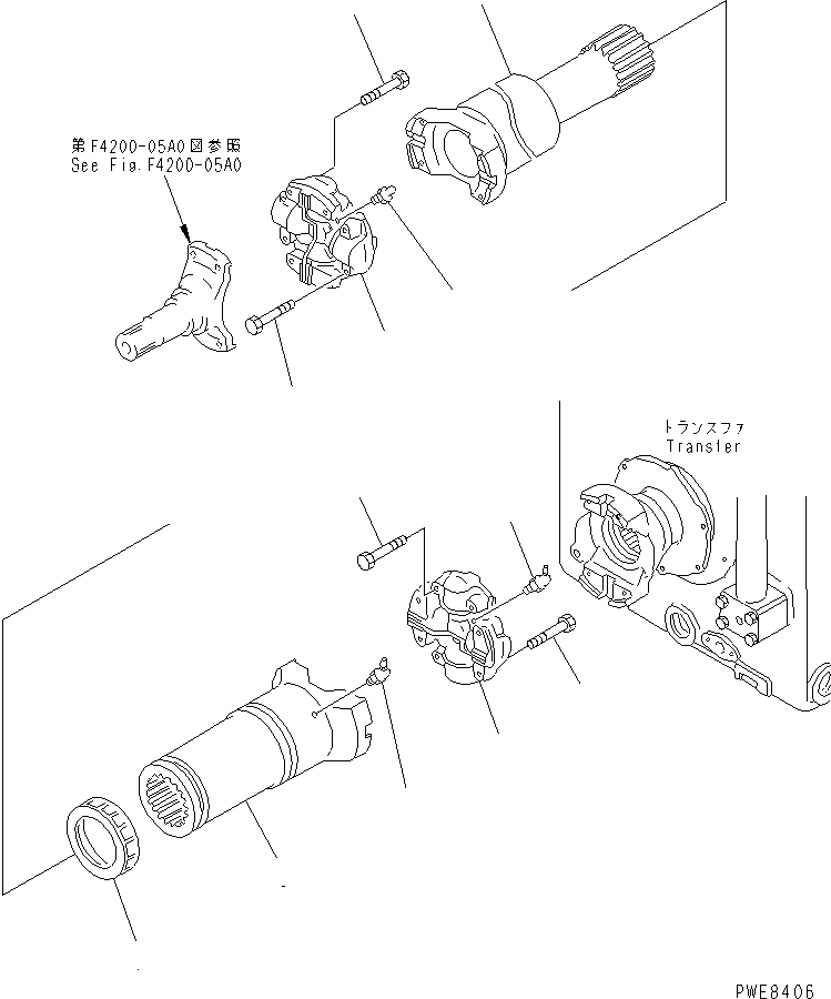 Wheel Loaders Komatsu / WA700-3 S/N 50001-UP(wa700-3c) / DRIVE SHAFT (CENTER)(#50001-51074)(150030 : F4200-02A0)