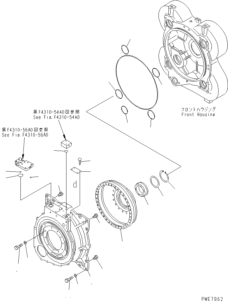 Wheel Loaders Komatsu / WA700-3 S/N 50001-UP(wa700-3c) / TORQUE CONVERTER CASE(150120 : F4310-53A0)