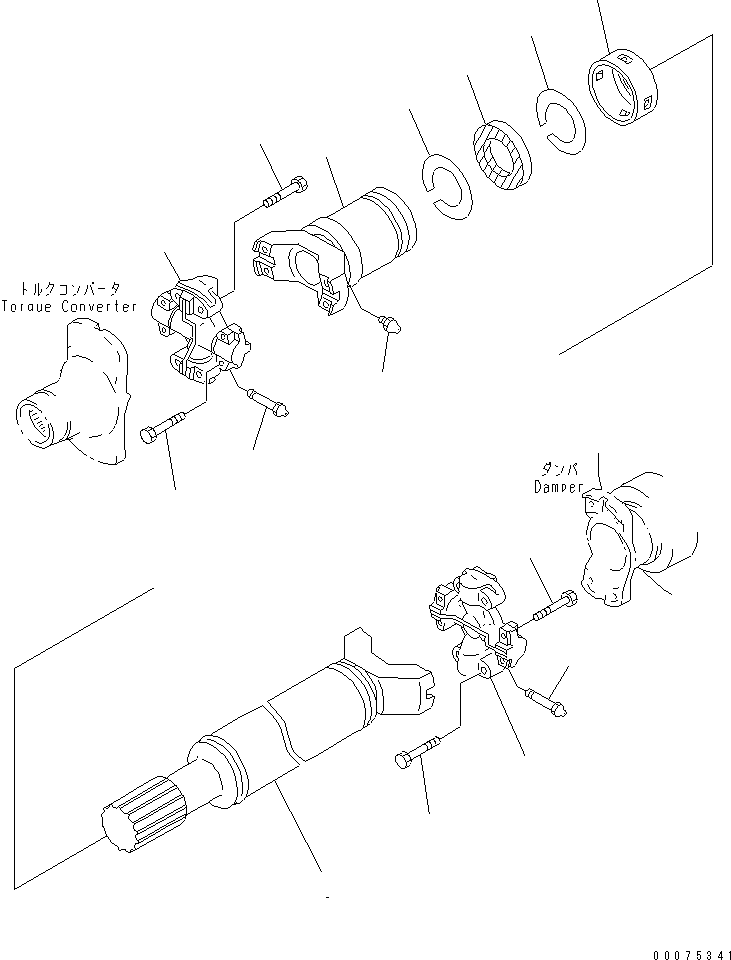 Wheel Loaders Komatsu / WA700-3 S/N 50001-UP(wa700-3c) / TORQUE CONVERTER AND TRANSMISSION (UNIVERSAL JOINT)(#51075-)(150200 : F4320-03B0)