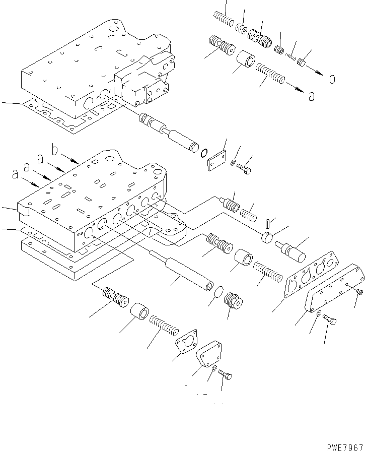 Wheel Loaders Komatsu / WA700-3 S/N 50001-UP(wa700-3c) / TRANSMISSION CONTROL VALVE (3/4)(150370 : F4320-53A0)