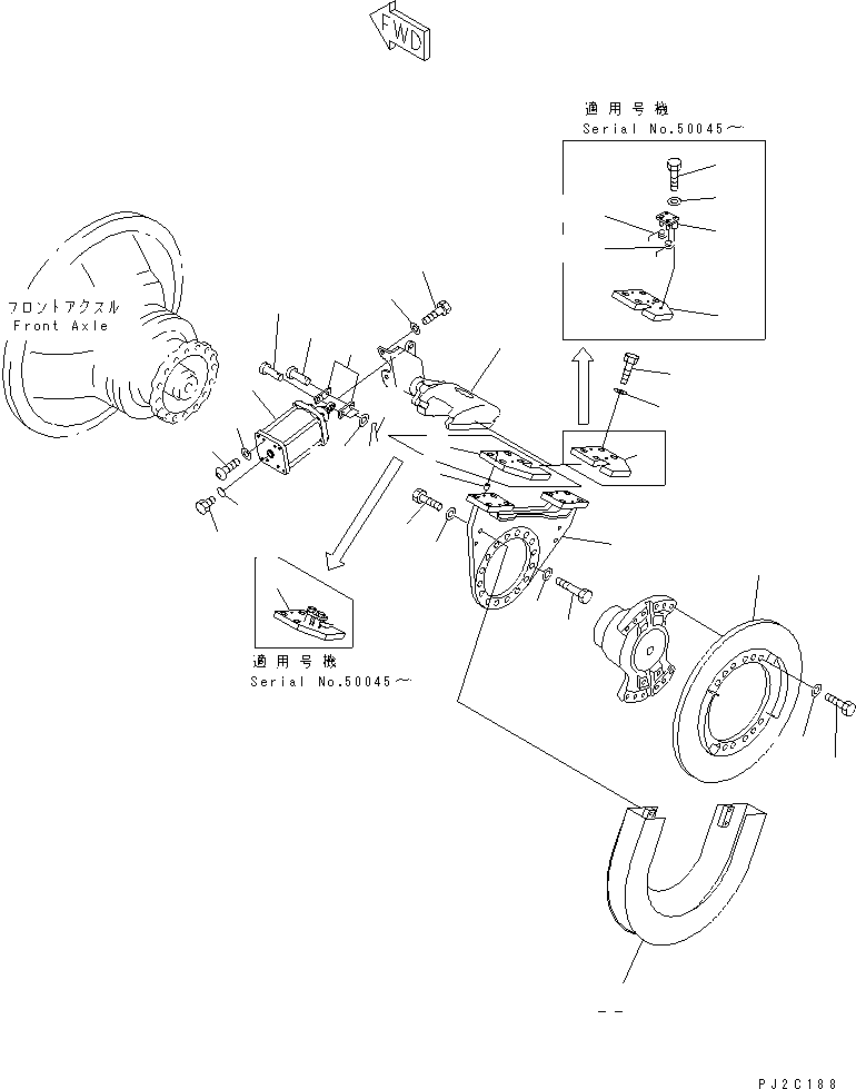 Wheel Loaders Komatsu / WA700-3 S/N 50001-UP(wa700-3c) / FRONT AXLE (PARKING BRAKE)(#50001-51074)(150600 : F4400-04A0)