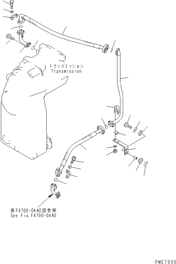 Wheel Loaders Komatsu / WA700-3 S/N 50001-UP(wa700-3c) / TORQUE CONVERTER AND TRANSMISSION LINE (TRANSMISSION PIPING)(#50001-51074)(150870 : F4700-02A0)