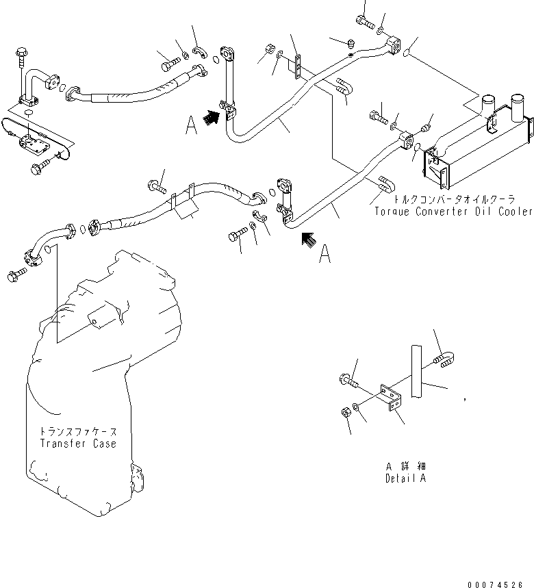 Wheel Loaders Komatsu / WA700-3 S/N 50001-UP(wa700-3c) / TORQUE CONVERTER AND TRANSMISSION LINE (OIL COOLER PIPING)(#51075-)(150880 : F4700-02B0)