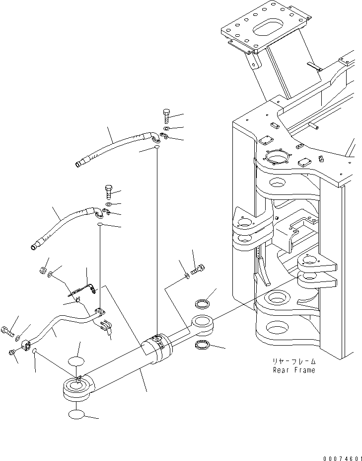 Wheel Loaders Komatsu / WA700-3 S/N 50001-UP(wa700-3c) / STEERING CYLINDER (CYLINDER AND PIPING ? L.H.)(#51075-)(210190 : J4140-01B0)