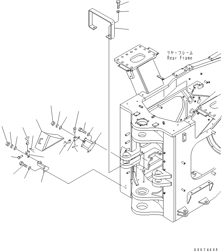 Wheel Loaders Komatsu / WA700-3 S/N 50001-UP(wa700-3c) / LOCK BAR AND COVER (WHEEL STOPPER) (TBG SPEC.)(#51075-)(210240 : J4190-02B2)