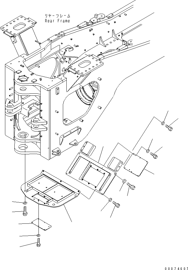Wheel Loaders Komatsu / WA700-3 S/N 50001-UP(wa700-3c) / LOCK BAR AND COVER (UNDER GUARD) (TBG SPEC.)(#51075-)(210250 : J4190-03B2)