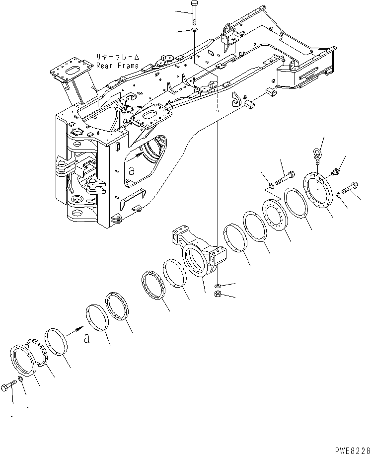 Wheel Loaders Komatsu / WA700-3 S/N 50001-UP(wa700-3c) / AXLE SUPPORT(#50001-51074)(210280 : J4210-01A0)
