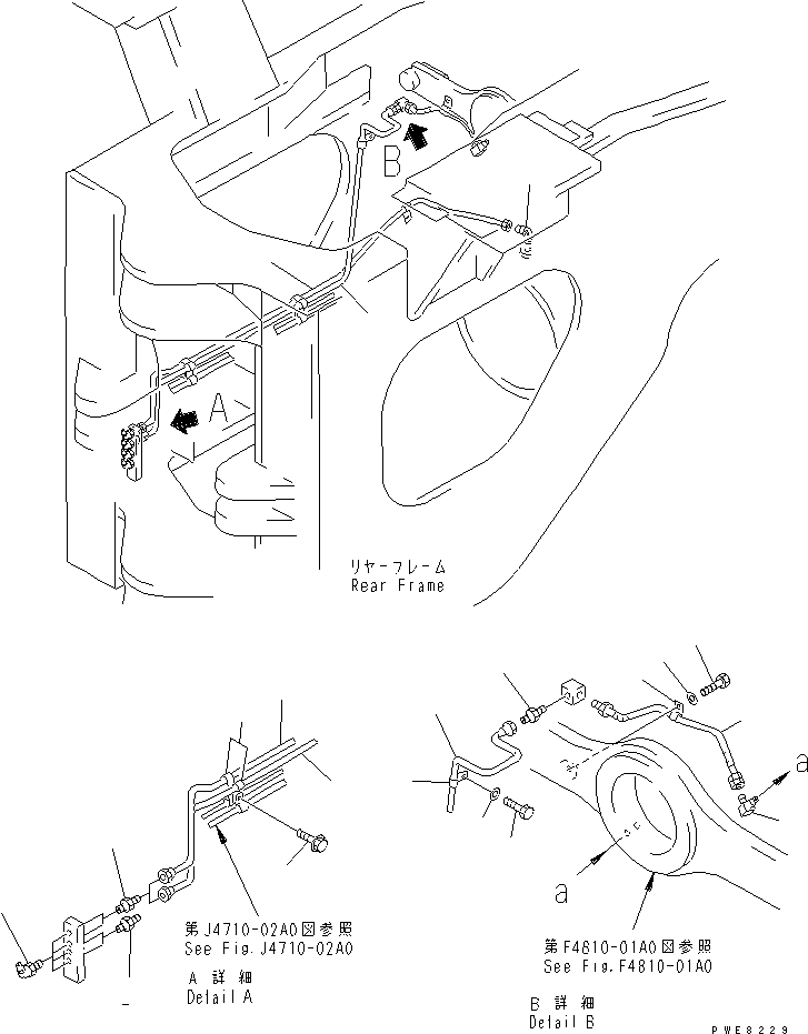 Wheel Loaders Komatsu / WA700-3 S/N 50001-UP(wa700-3c) / REMOTE GREASE (REAR ? 1/2)(#50001-51074)(210570 : J4710-13A0)