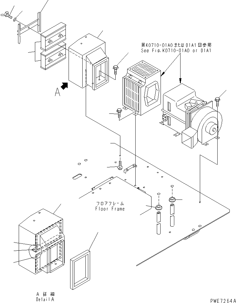 Wheel Loaders Komatsu / WA700-3 S/N 50001-UP(wa700-3c) / AIR CONDITIONER (FILTER BOX)(#50001-51000)(241040 : K0710-02A0)
