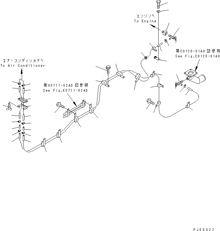 Wheel Loaders Komatsu / WA700-3 S/N 50001-UP(wa700-3c) / HEATER PIPING(#50001-51000)(241230 : K0713-01A0)