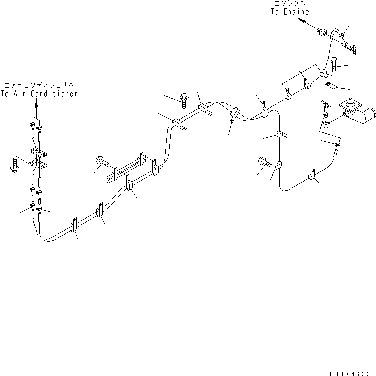 Wheel Loaders Komatsu / WA700-3 S/N 50001-UP(wa700-3c) / HEATER PIPING(#51075-)(241250 : K0713-01B0)