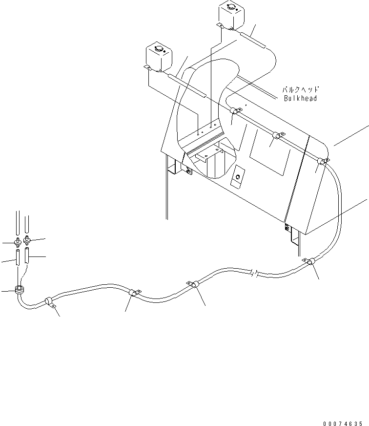 Wheel Loaders Komatsu / WA700-3 S/N 50001-UP(wa700-3c) / FLOOR (WASHER TANK PIPING)(#51075-)(241460 : K4010-03D0)