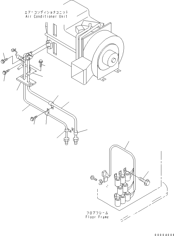 Wheel Loaders Komatsu / WA700-3 S/N 50001-UP(wa700-3c) / FLOOR (AIR CONDITIONER PIPING AND ELECTRICAL SYSTEM)(#51001-51074)(241700 : K4010-17A0)