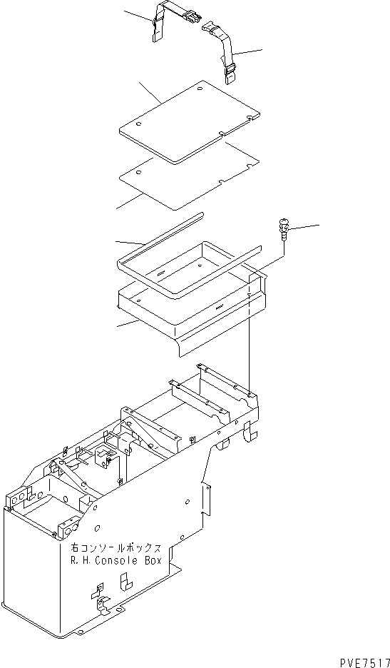 Wheel Loaders Komatsu / WA700-3 S/N 50001-UP(wa700-3c) / FLOOR (R.H. CONSOLE BOX CASE)(#51075-)(241810 : K4010-21D0)
