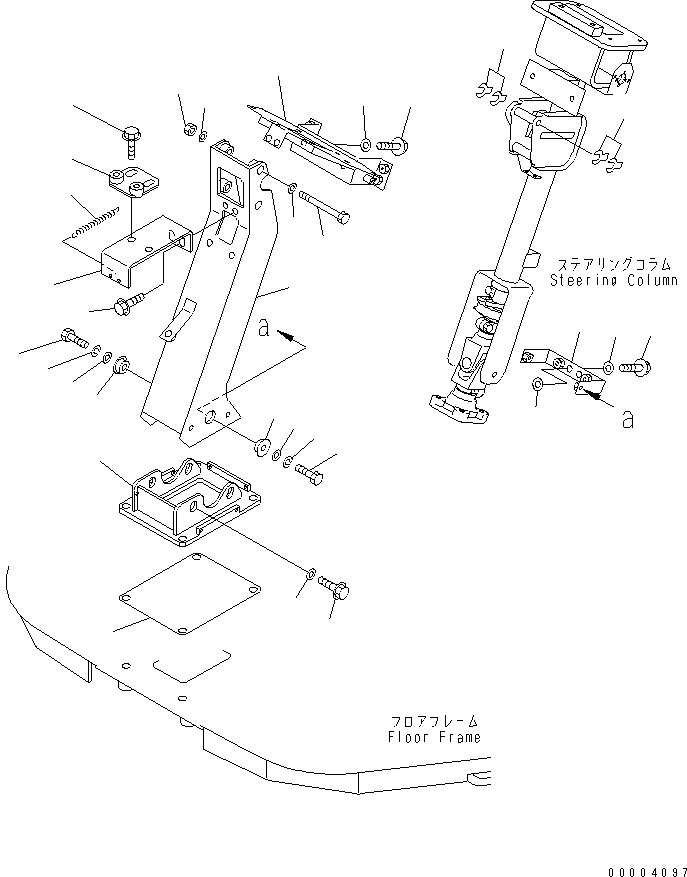 Wheel Loaders Komatsu / WA700-3 S/N 50001-UP(wa700-3c) / FLOOR (COLUMN SUPPORT AND MOUNTING PARTS) (WITH ADVANCED JOY STICK STEERING)(#51001-51074)(242390 : K4010-53A1)