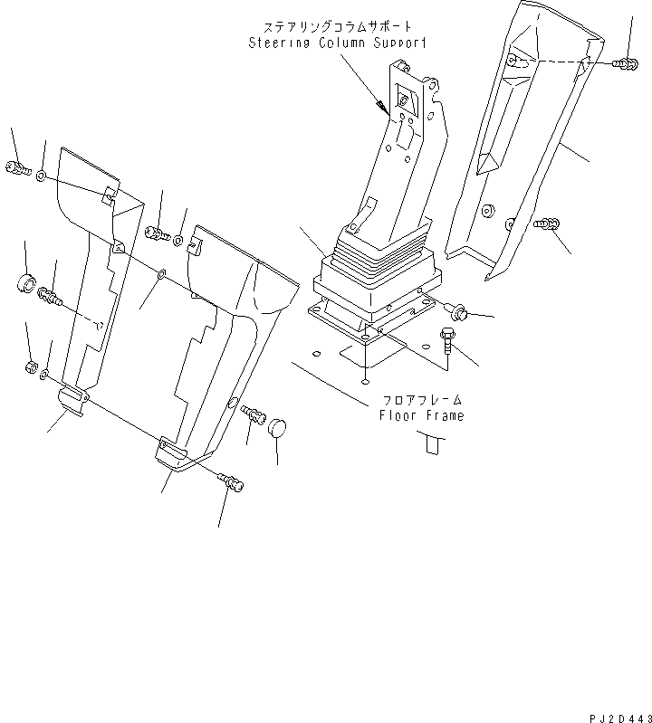 Wheel Loaders Komatsu / WA700-3 S/N 50001-UP(wa700-3c) / FLOOR (WHEEL COLUMN COVER)(#51001-51074)(242400 : K4010-54A0)