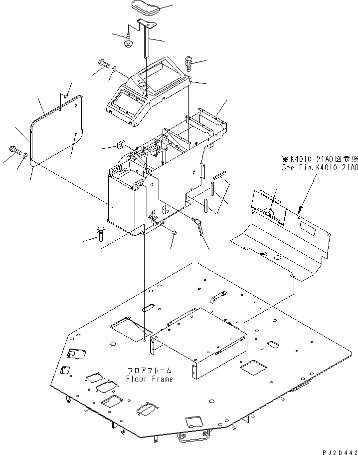 Wheel Loaders Komatsu / WA700-3 S/N 50001-UP(wa700-3c) / FLOOR (R.H. CONSOLE BOX)(#51001-51074)(242030 : K4010-32A0)