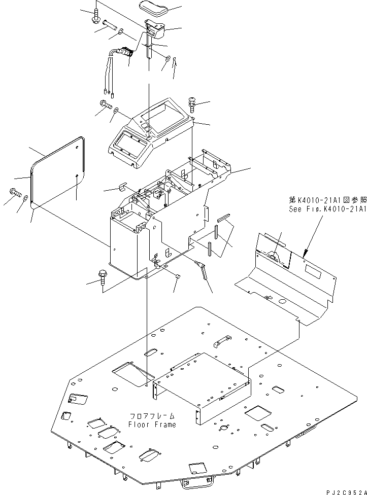Wheel Loaders Komatsu / WA700-3 S/N 50001-UP(wa700-3c) / FLOOR (R.H. CONSOLE BOX) (WITH ADVANCED JOY STICK STEERING)(#51001-51074)(242040 : K4010-32A1)