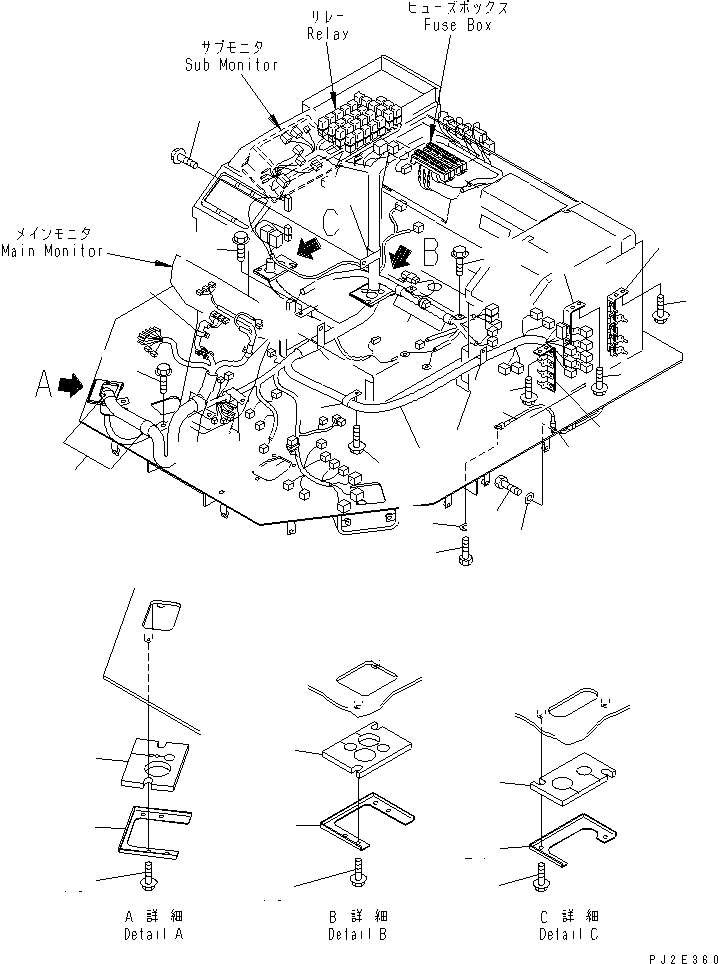 Wheel Loaders Komatsu / WA700-3 S/N 50001-UP(wa700-3c) / FLOOR (FLOOR FRAME HARNESS) (WITH ADVANCED JOY STICK STEERING)(#51001-51074)(242170 : K4010-41A1)
