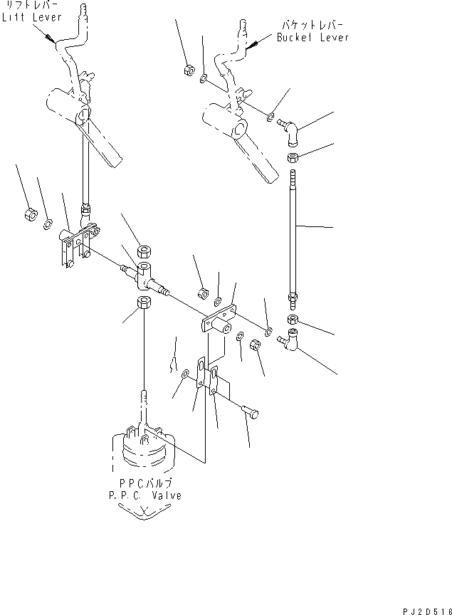 Wheel Loaders Komatsu / WA700-3 S/N 50001-UP(wa700-3c) / FLOOR (WORK EQUIPMENT CONTROL LINKAGE)(#51075-)(242250 : K4010-43D0)