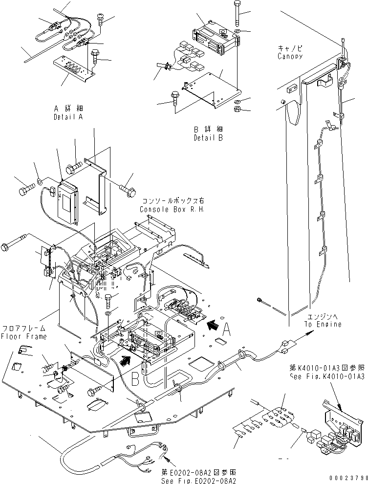 Wheel Loaders Komatsu / WA700-3 S/N 50001-UP(wa700-3c) / FLOOR (VHMS HARNESS)(#51001-51074)(242320 : K4010-47A3)
