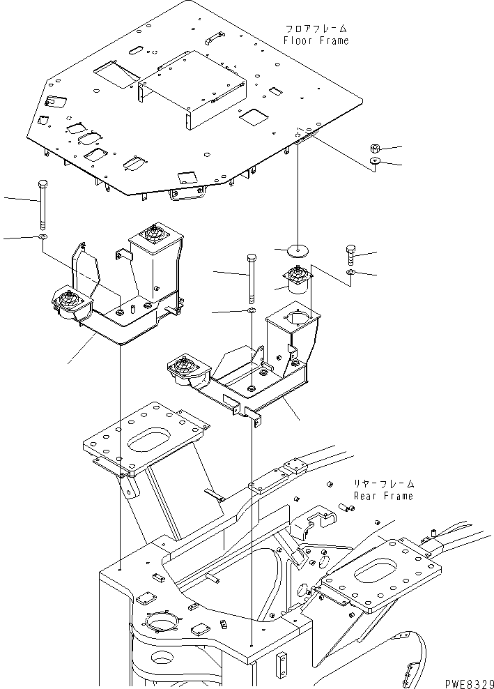 Wheel Loaders Komatsu / WA700-3 S/N 50001-UP(wa700-3c) / SUPPORT(#50001-51074)(242620 : K4100-01A0)