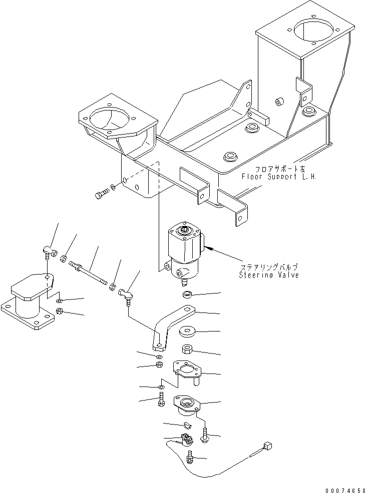 Wheel Loaders Komatsu / WA700-3 S/N 50001-UP(wa700-3c) / SUPPORT (LINDAGE AND SENSOR) (WITH ADVANCED JOY STICK STEERING)(#51075-)(242720 : K4100-05B2)