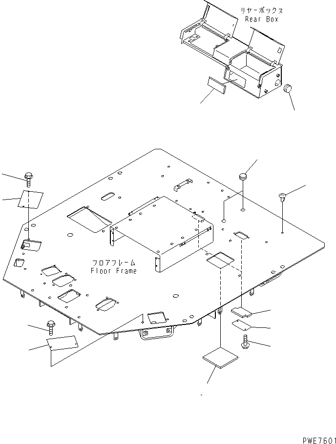 Wheel Loaders Komatsu / WA700-3 S/N 50001-UP(wa700-3c) / FLOOR (COVER FOR AIR CONDITIONER-LESS OR HEATER-LESS) (EXCEPT JAPAN)(#50001-51074)(242810 : K4200-05A1)