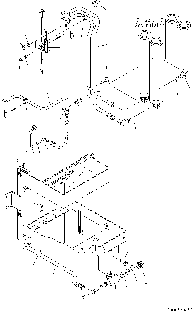 Wheel Loaders Komatsu / WA700-3 S/N 50001-UP(wa700-3c) / BRAKE CONTROL (ACCUMULATOR PIPING)(#51075-)(243320 : K4460-05B0)