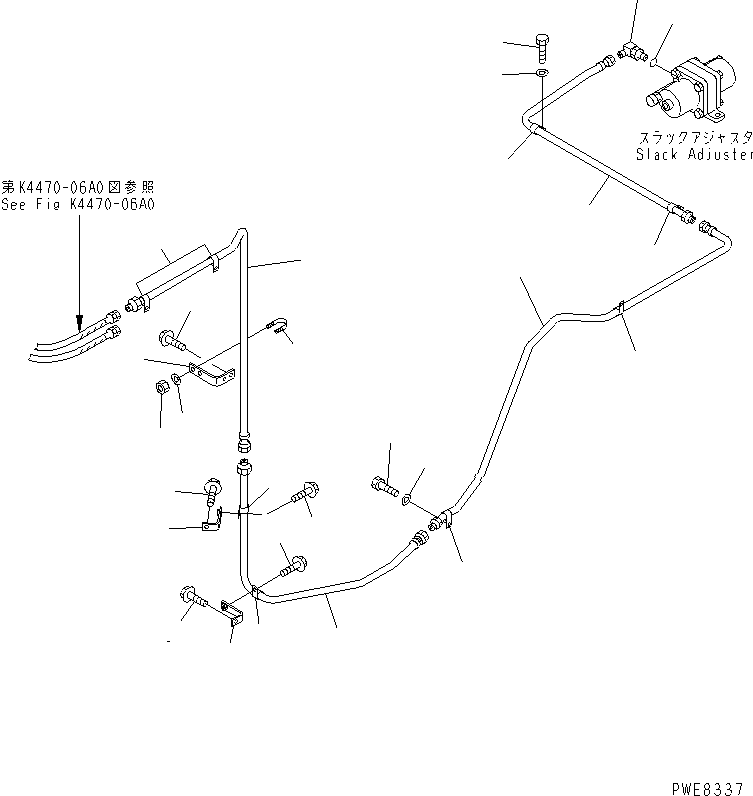 Wheel Loaders Komatsu / WA700-3 S/N 50001-UP(wa700-3c) / BRAKE PIPING (REAR WHEEL BRAKE) (1/2)(#50001-51074)(243460 : K4470-03A0)