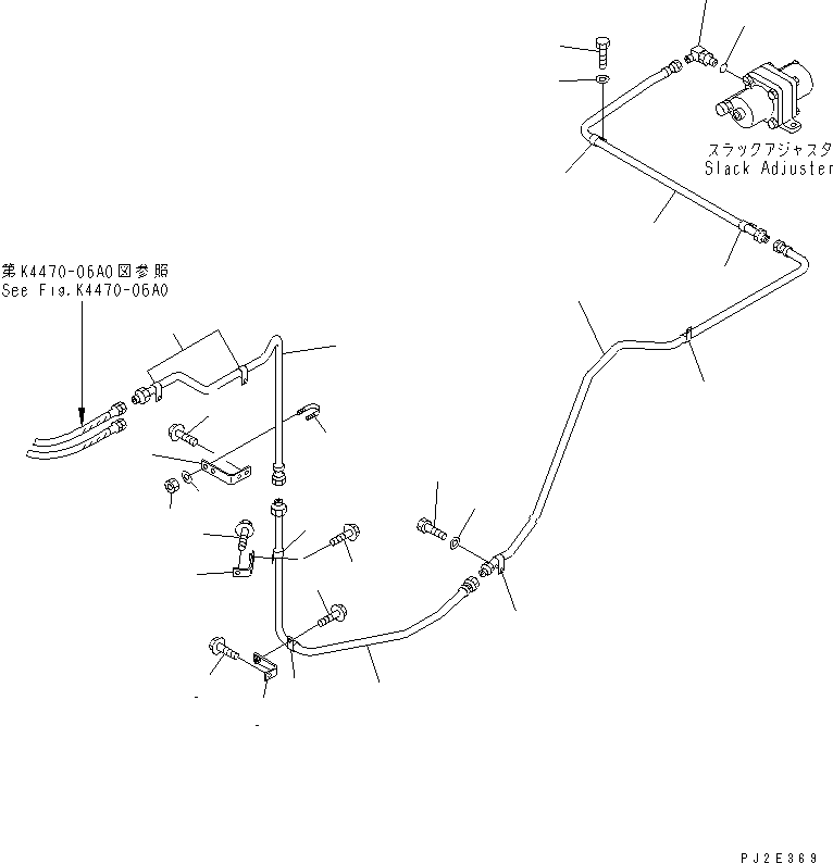 Wheel Loaders Komatsu / WA700-3 S/N 50001-UP(wa700-3c) / BRAKE PIPING (REAR WHEEL BRAKE) (1/2) (WITH ADVANCED JOY STICK STEERING)(#51001-51074)(243470 : K4470-03A2)