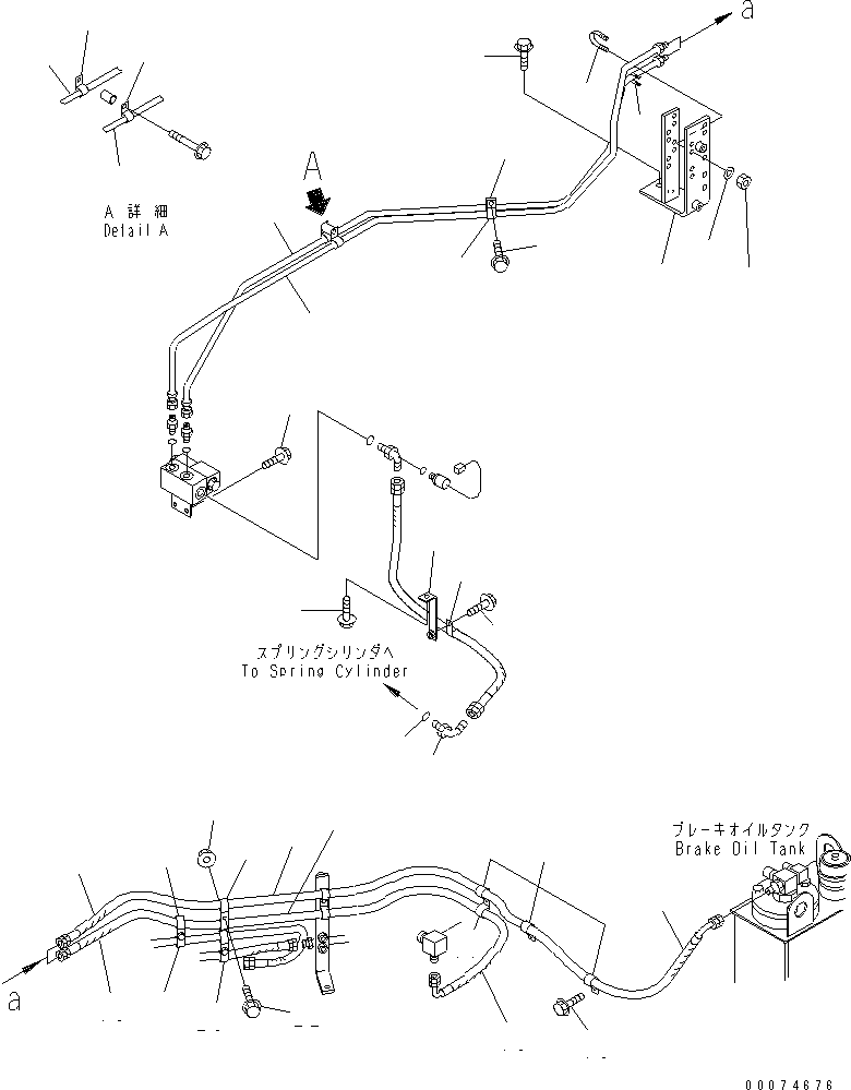 Wheel Loaders Komatsu / WA700-3 S/N 50001-UP(wa700-3c) / BRAKE PIPING (PARKING LINE) (WITH AUTO GREASE)(#51075-)(243550 : K4470-06B2)