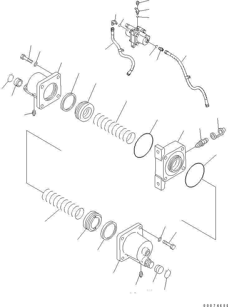 Wheel Loaders Komatsu / WA700-3 S/N 50001-UP(wa700-3c) / BRAKE PIPING (FRONT SLACK ADJUSTER ? INNER PARTS)(#51075-)(243650 : K4470-10B0)