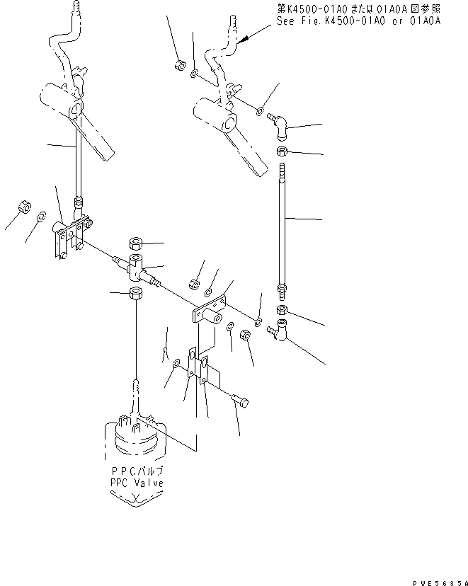 Wheel Loaders Komatsu / WA700-3 S/N 50001-UP(wa700-3c) / LOADER CONTROL (WORK EQUIPMENT CONTROL LINKAGE)(#50001-51074)(243760 : K4500-03A0)