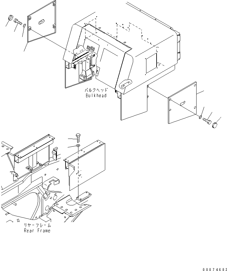Wheel Loaders Komatsu / WA700-3 S/N 50001-UP(wa700-3c) / BULKHEAD (BULKHEAD MOUNTING COVER)(#51075-)(270090 : M4102-02C0)