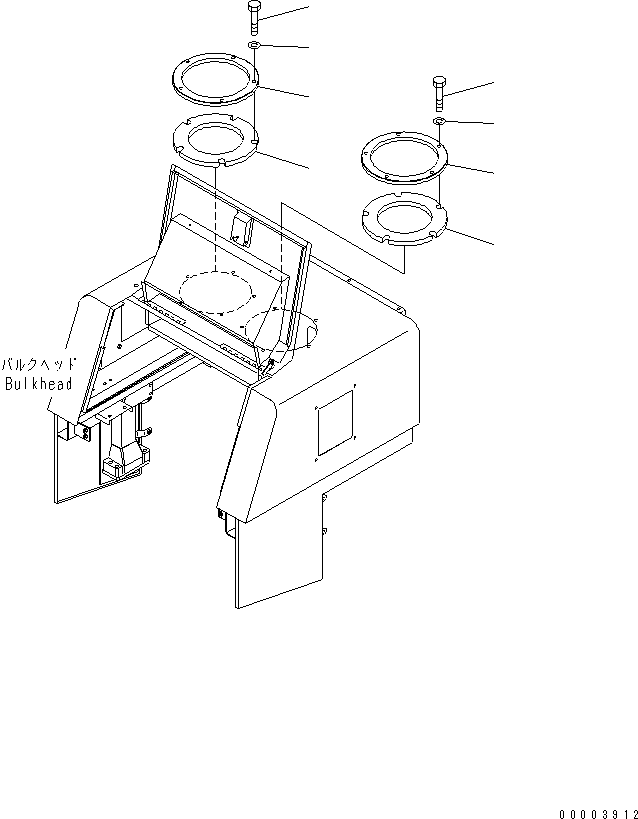 Wheel Loaders Komatsu / WA700-3 S/N 50001-UP(wa700-3c) / BULKHEAD (DUMPING SHEET)(#51001-51074)(270140 : M4102-05A0)