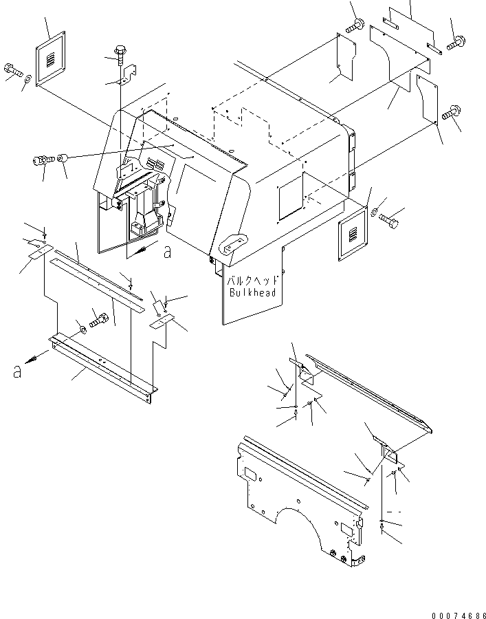 Wheel Loaders Komatsu / WA700-3 S/N 50001-UP(wa700-3c) / BULKHEAD (SIDE COVER)(#51075-)(270170 : M4102-06C0)