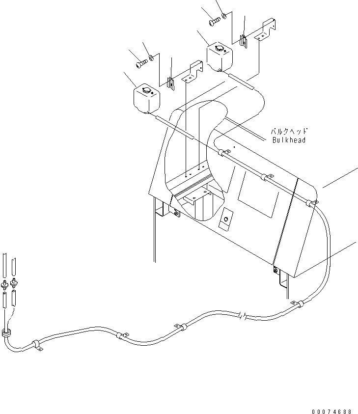 Wheel Loaders Komatsu / WA700-3 S/N 50001-UP(wa700-3c) / BULKHEAD (WASHER TANK)(#51075-)(270200 : M4102-09C0)