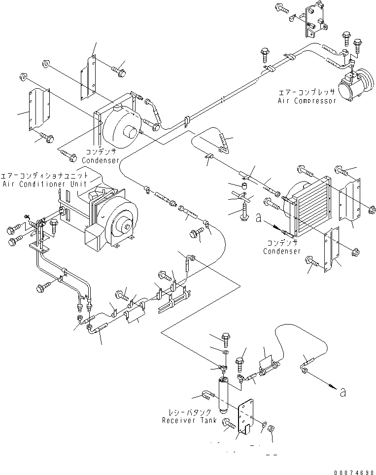 Wheel Loaders Komatsu / WA700-3 S/N 50001-UP(wa700-3c) / BULKHEAD (AIR CONDITIONER PIPING)(#51075-)(270220 : M4102-11C0)