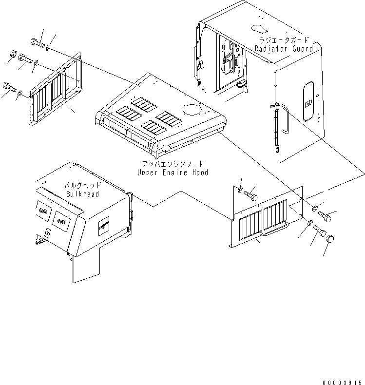 Wheel Loaders Komatsu / WA700-3 S/N 50001-UP(wa700-3c) / HOOD (UPPER SIDE ENGINE HOOD)(#51001-51074)(270330 : M4110-02A0A)